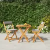 Image de vidaXL Ensemble de bistro pliable 3 pcs avec coussins Acacia solide