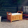 Image de vidaXL Banc de rangement de jardin avec coussin 91 cm Bois d'acacia