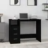Image de vidaXL Bureau avec tiroirs Noir 102x50x76 cm Bois d'ingénierie
