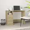 Image de vidaXL Bureau avec tiroirs Chêne sonoma 102x50x76 cm Bois d'ingénierie
