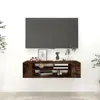 Image de vidaXL Armoire TV suspendue Chêne fumé 100x30x26,5cm Bois d'ingénierie