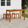 Image de vidaXL Ensemble à manger de jardin 3 pcs et coussins Acacia solide