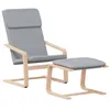 Image de vidaXL Chaise de relaxation avec repose-pied Gris clair Tissu, chaise de salle à manger, chaise, mobilier de salon, chaise de bureau, fauteuil
