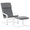 Image de vidaXL Chaise de relaxation avec repose-pied Gris foncé Tissu
