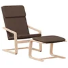 Image de vidaXL Chaise de relaxation avec repose-pied Marron foncé Tissu, chaise de salle à manger, chaise, mobilier de salon, chaise de bureau, fauteuil