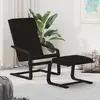 Image de vidaXL Chaise de relaxation avec repose-pied Noir Tissu