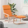 Image de vidaXL Chaise de relaxation avec repose-pied Jaune foncé Tissu