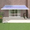 Image de vidaXL Auvent rétractable bleu et blanc 5x3 m tissu et aluminium