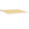 Image de vidaXL Auvent rétractable jaune et blanc 4x3 m tissu et aluminium
