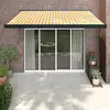 Image de vidaXL Auvent rétractable jaune et blanc 3x2,5 m tissu et aluminium