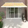 Image de vidaXL Auvent rétractable jaune et blanc 3x2,5 m tissu et aluminium