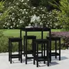 Image de vidaXL Ensemble de bar de jardin 5 pcs noir bois de pin massif