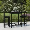 Image de vidaXL Ensemble de bar de jardin 3 pcs noir bois de pin massif