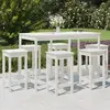 Image de vidaXL Ensemble de bar de jardin 7 pcs blanc bois de pin massif