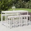 Image de vidaXL Ensemble de bar de jardin 9 pcs blanc bois de pin massif