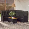 Image de vidaXL Salon de jardin 2 pcs avec coussins Noir Résine tressée