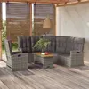 Image de vidaXL Salon de jardin 3 pcs avec coussins Gris Résine tressée