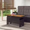 Image de vidaXL Table de jardin noir 100x50x43/63 cm acacia et résine tressée