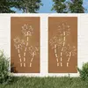 Image de vidaXL Décorations murales de jardin 2pcs 105x55 cm design de fleur