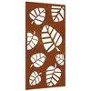 Image de vidaXL Wanddecoratie tuin bladontwerp 105x55 cm cortenstaal