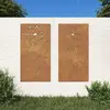 Image de vidaXL Décorations murales de jardin 2pcs 105x55 cm design de fleur