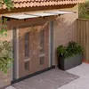 Image de vidaXL Auvent de porte Noir et transparent 358,5x90 cm Polycarbonate