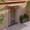 Image de vidaXL Auvent de porte Gris et transparent 199x90 cm Polycarbonate