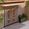 Image de vidaXL Auvent de porte Gris et transparent 297,5x90 cm Polycarbonate