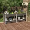Image de vidaXL Lit surélevé de jardin avec étagère Gris 200x50x75 cm WPC