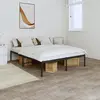 Image de vidaXL Cadre de lit métal sans matelas noir 140x190 cm