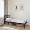 Image de vidaXL Cadre de lit métal sans matelas avec tête de lit noir 75x190 cm