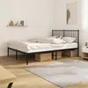 Image de vidaXL Cadre de lit métal sans matelas avec tête de lit noir 140x200cm