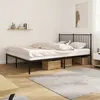Image de vidaXL Cadre de lit métal sans matelas avec tête de lit noir 150x200cm