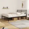 Image de vidaXL Cadre de lit métal sans matelas et tête de lit noir 160x200 cm