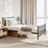 Image de vidaXL Cadre de lit métal sans matelas avec pied de lit noir 90x190 cm