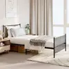 Image de vidaXL Cadre de lit métal sans matelas avec pied de lit noir 100x190cm