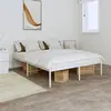 Image de vidaXL Cadre de lit métal blanc 140x190 cm