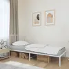 Image de vidaXL Cadre de lit métal sans matelas avec tête de lit blanc 90x190cm