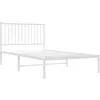 Image de vidaXL Cadre de lit, cadre de lit avec tête de lit, sommier à lattes, lit en métal pour chambre à coucher, lit simple, lit d'appoint, métal, blanc, 100 x 190 cm