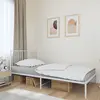 Image de vidaXL Cadre de lit métal sans matelas et tête de lit blanc 100x190 cm