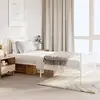Image de vidaXL Cadre de lit métal sans matelas avec pied de lit blanc 90x200cm