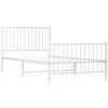 Image de vidaXL Cadre de lit métal sans matelas et pied de lit blanc 100x200 cm