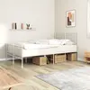 Image de vidaXL Cadre de lit métal sans matelas et pied de lit blanc 135x190 cm