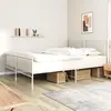 Image de vidaXL Cadre de lit métal sans matelas et pied de lit blanc 200x200 cm