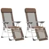 Image de vidaXL Chaises de camping pliantes et repose-pied lot de 2 marron