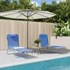 Image de vidaXL Chaises longues pliables lot de 2 bleu textilène et acier