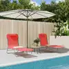 Image de vidaXL Chaises longues pliables lot de 2 rouge textilène et acier