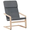 Image de vidaXL Chaise de relaxation avec repose-pied Gris foncé Tissu