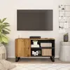 Image de vidaXL Meuble TV 80x33x46 cm bois de manguier et d'ingénierie