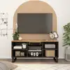 Image de vidaXL Meuble TV 100x33x46 cm bois de manguier et d'ingénierie